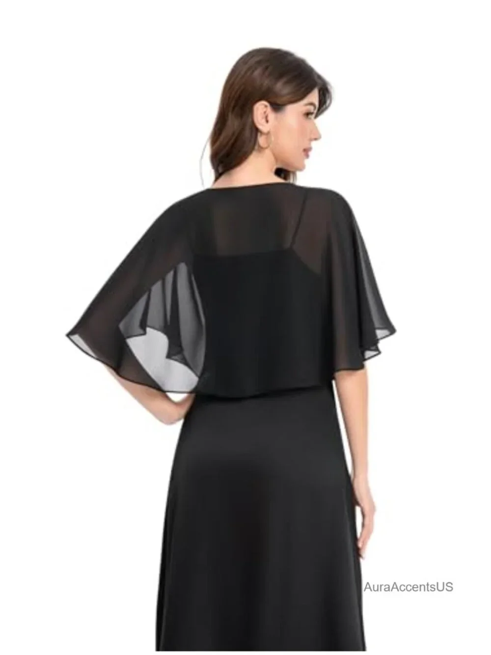 Women's Chiffon Capelet Shawl Wrap Elegant Lightweight